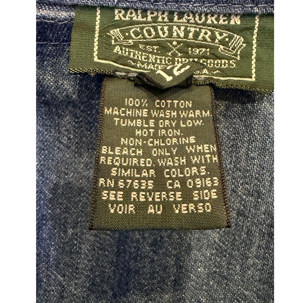VTG 90s Ralph Lauren Denim Wrap Maxi Skirt Country Western Cowgirl Core Size Med - Picture 5 of 9